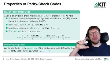 Lecture "Channel Coding: Graph-based Codes", Chapter 3, Vid. 1, "Parity-check Codes"