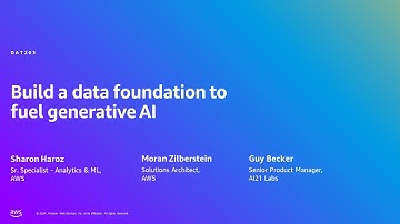 AWS Summit Tel Aviv 2024 - Build a data foundation to fuel generative AI (DAT203)