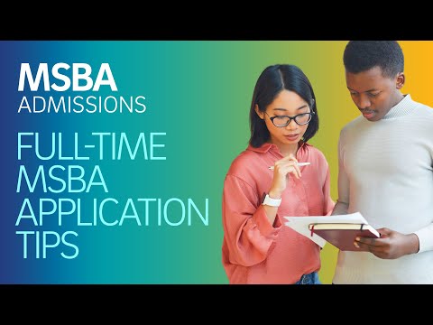 Full-Time MSBA Application Tips
