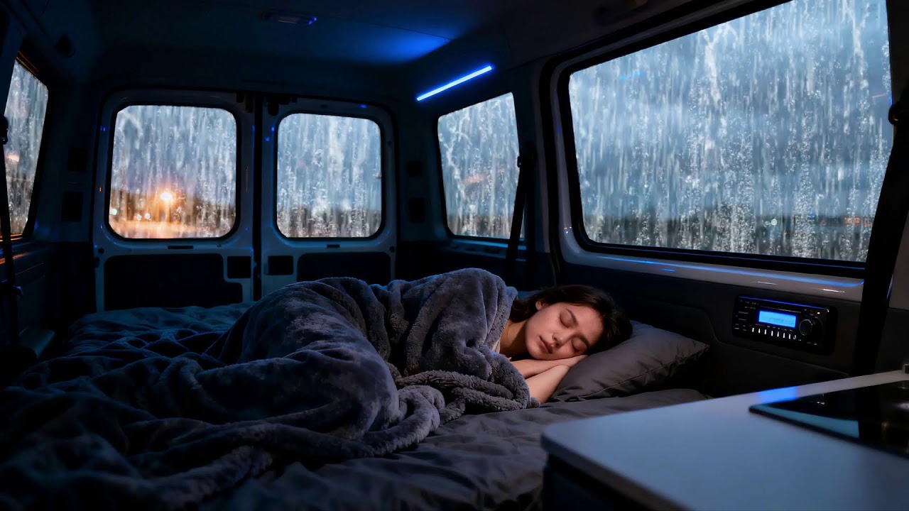Deep Sleep Rain Sounds – Soft Storm on Cozy Car