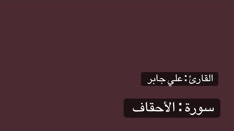 سورة الأحقاف كاملة - علي جابر