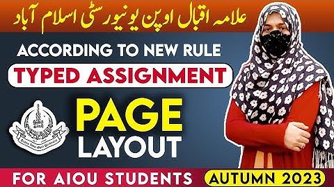 Aiou type assignment in MS word page lay out