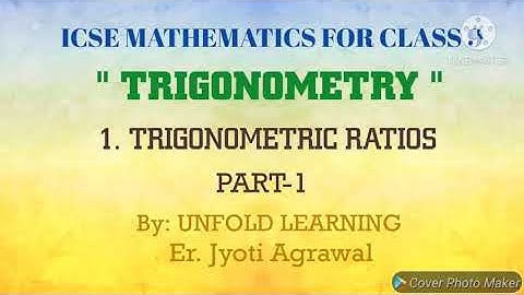 Solutions|A Das Gupta|ICSE Mathematics|Class9|Trigonometry|TrigonometricRatiosPart-1|Unfold learning