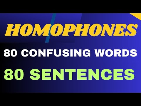 Homophones : 80 confusing words with Sentences | Vocabulary | Useful for Spoken and Written English