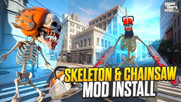 How to install  Skeleton Character & Chainsaw M O D  in GTA V (Easy Way)
