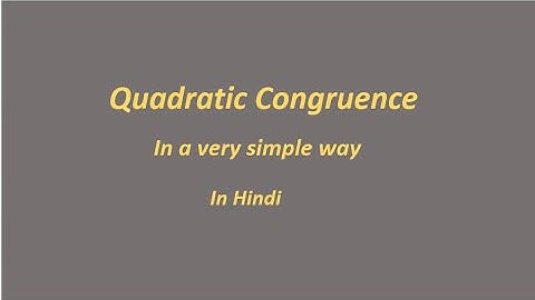 Quadratic Congruence | Quadratic Residue | Number Theory | Number Theory for SET NET