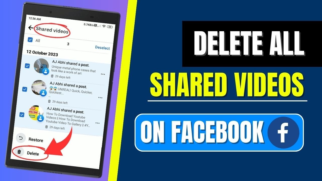 how-to-delete-all-shared-video-on-facebook-youtube