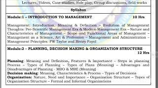 Management dynamics and Application syllabus screenshot 1