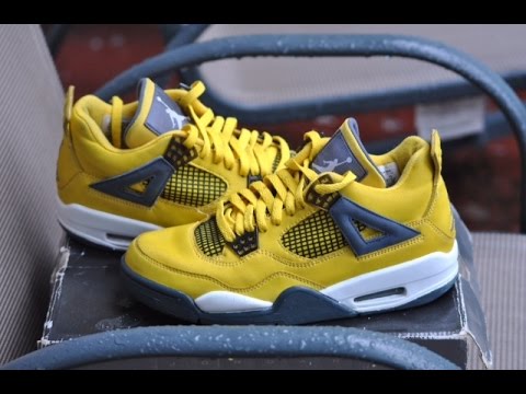 Jordan 4 'Lightning' LS Review + On Foot - YouTube