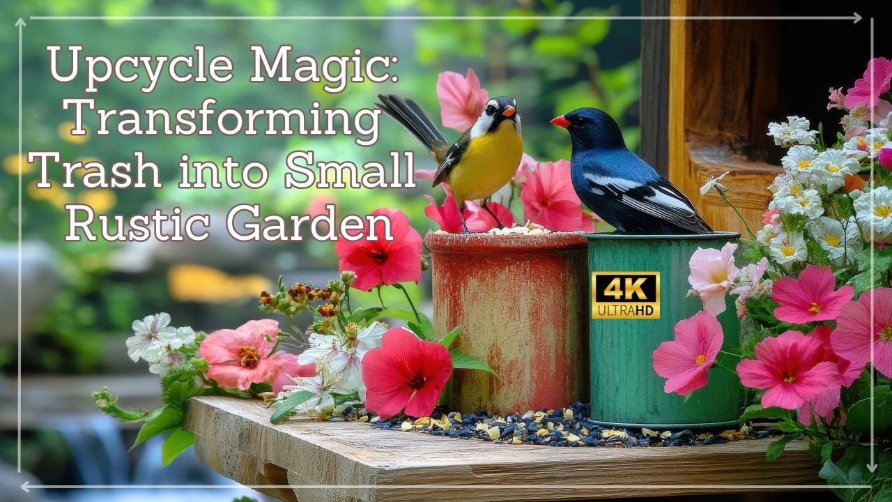Upcycle Magic: Transforming Trash into Small Rustic Garden Art