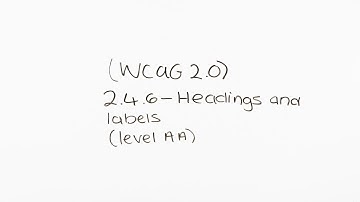 2.4.6 - Headings and Labels (Level AA)