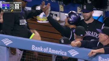 COL@LAD: Arenado scores on an error to tie the game