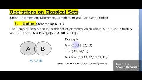 Fuzzy logic - classical set operations