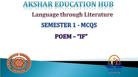 IF MCQ || VNSGU SYLLABUS || VNSGU FY ENGLISH || VNSGU SEM 1 ENGLISH || LANGUAGE THROUGH LITERATURE