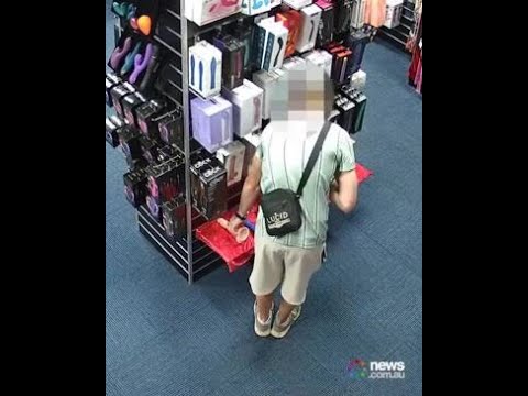 'Dildo bandit' caught on camera stealing large sex toy from adult shop