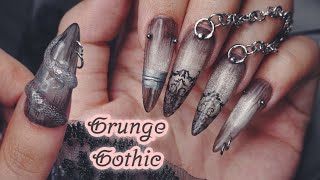 картинка: Пирсинг ногтей?!🖤 Образ готической ведьмы: 3D-змея и цепь ⛓️