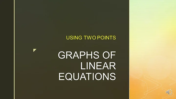 Graphs of linear equations using two points
