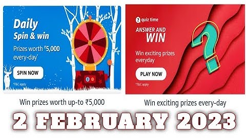 Amazon Funzone Quiz Answers Today|2 February 2023 | Daily Quiz Time