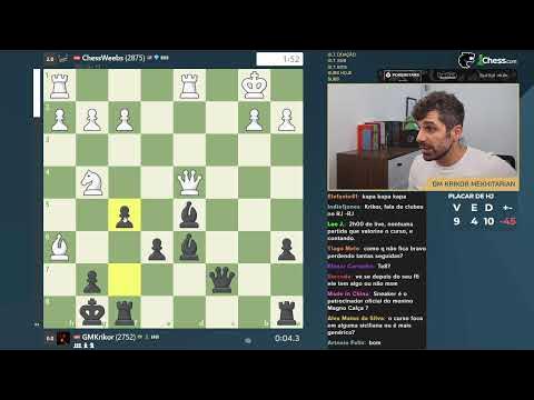 GM Krikor faz VIRADA com DAMA A MENOS e TILTA O MESTRE AO VIVO!! 