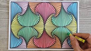Easy Line Drawing Art For Kids & Beginners | Spiral 3D Drawing | Arts & Crafts | Wall Art Ideas