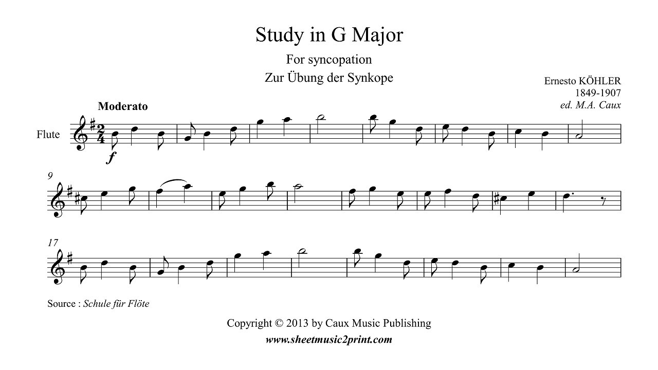 Kohler : Syncopation Study for Flute - Grade 2 - YouTube