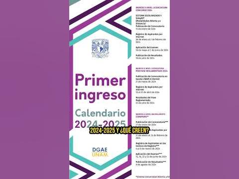 ¡POR FIN! ¡Ya se publicó el Calendario Primer Ingreso 2024-2025 para la
