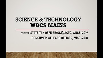 WBCS MAINS SCIENCE & TECHNOLOGY PAPER-4 | WBCS OFFICER | Success Epicenter