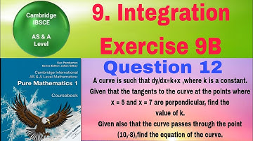 A curve is such that dy/dx=k+x, where k is a constant. Given that the tangents to the curve at the