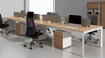 Open Concept Office Workstation Oak Brown from Baycus Office Furniture