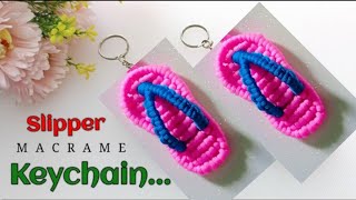 Macrame slipper keychain// Macrame craft//macrame slipper tutorial// macrame keychain new design