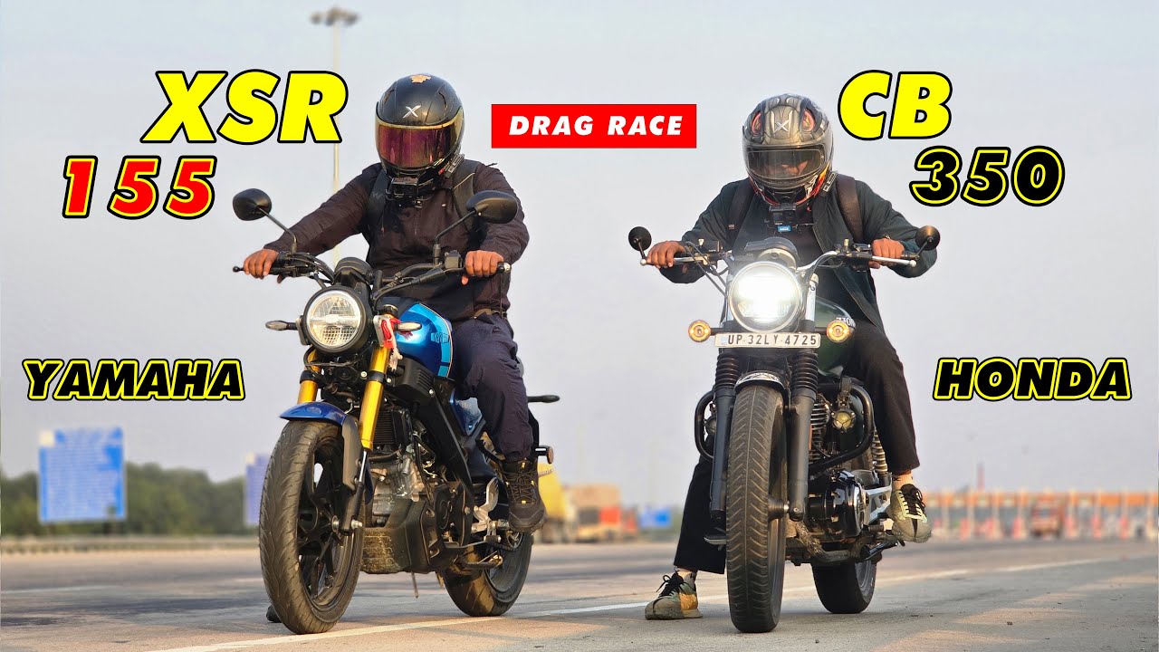 Yamaha XSR155 vs Honda CB350 H'Ness : Retro Roadster Drag Battle!