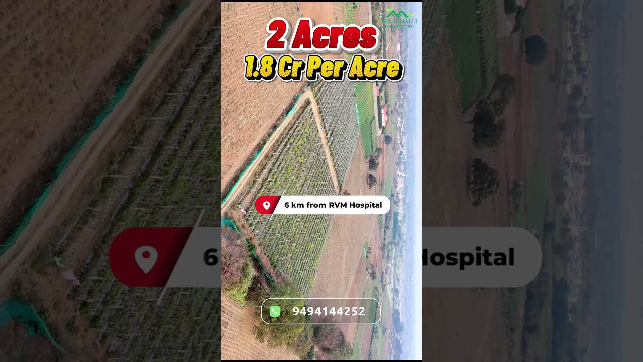 2 Acres Premium Farm Land for Sale | 60 Ft Blacktop Road | Near Rajivrahadari & RVM Hospital