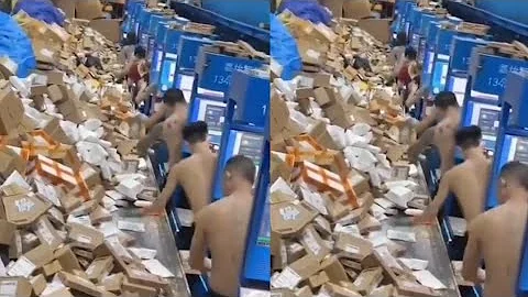 RARE VIEW INSIDE TEMU WAREHOUSE