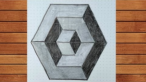 How to draw a 3d hexagon l easy drawing of 3d hexagon 