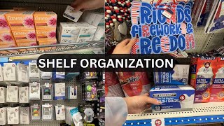 ASMR - Shelf Organization at Dollar Tree 💵 (soap, electronic, holiday & other aisles)