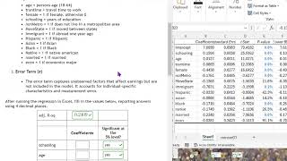 Estimating Mincer Earnings Function with IPUMS USA data and Excel's regression tool