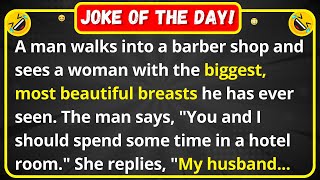 A man walks into a barber shop and sees a woman | best funny joke of the day
