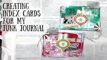 Index cards for my Christmas Junk Journal 🦋 Shanouki 🦋🖌🖍
