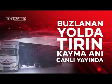 Bolu Dağı'nda yoğun kar: Tırın kayma anları canlı yayına yansıdı