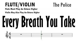 Every Breath You Take Flute Violin Sheet Music Backing Track Play Along Partitura
