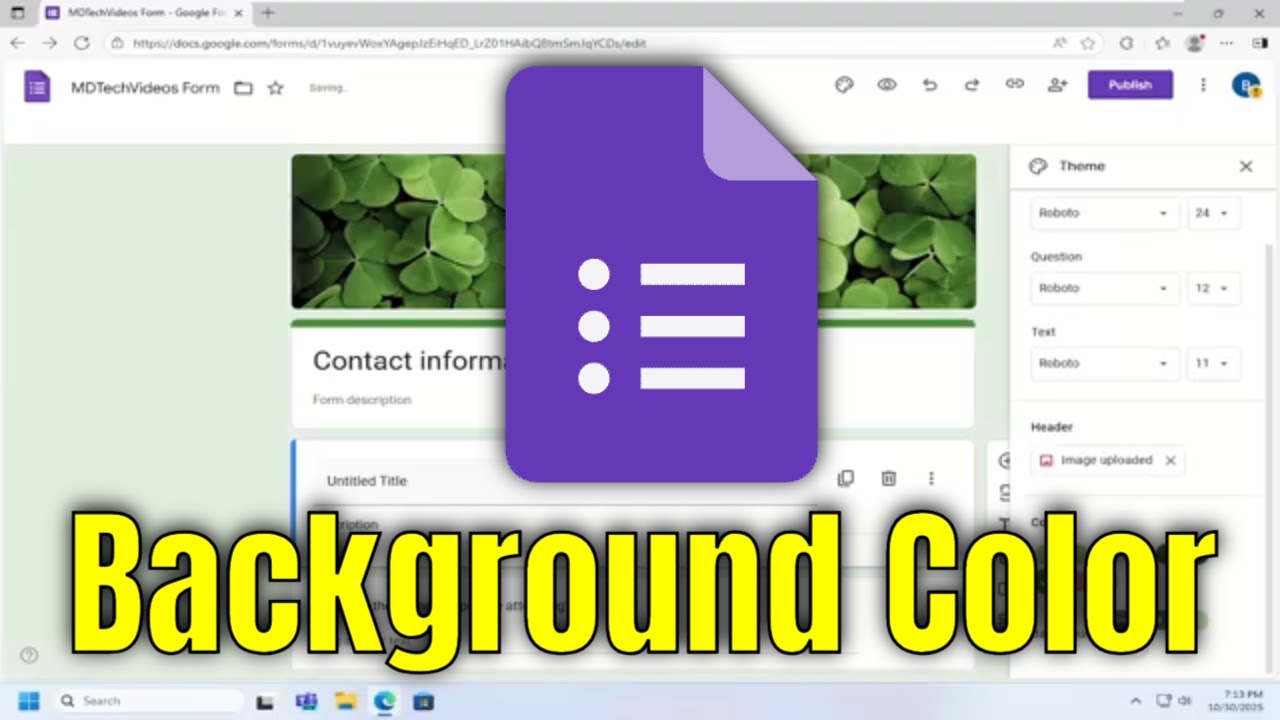 How To Change Google Form Background Color [Guide] - YouTube