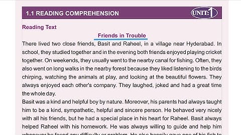 English Class 8 || Lesson 1|| Friends in trouble || Friendship and cooperation,