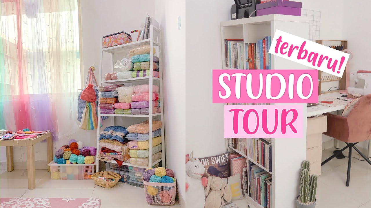 Kamar Studio Tour isinya benang dan rajutan aesthetic  