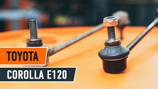 How to replace Anti-roll bar links on TOYOTA COROLLA Saloon (_E12J_, _E12T_) - video tutorial