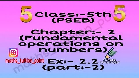 5th class (pseb board) Math