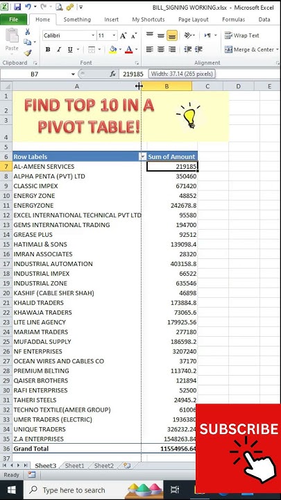 find-top-10-values-in-a-pivot-table-excel-pivot-table-viral-shorts