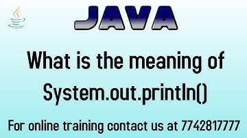 What is the meaning of System.out.println() in java in Hindi