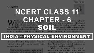 Soil - Chapter 6 Geography NCERT class 11