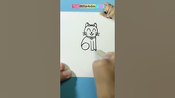 6 1 0 = kitty cat , How to draw cat  #drawing #draw I Chill how to draw