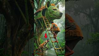 I Built a Luxury Mansion Inside a Giant Hyena? (Wait for the End!)#shorts